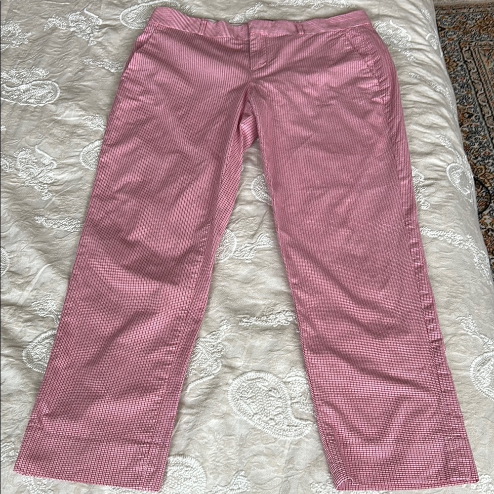 Banana Republic Pink Checkered Trousers